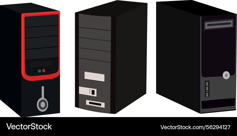 Desktop cpu set isolated Desktop cpu set isolated vector image