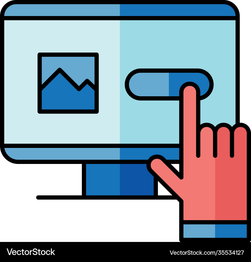 Digital marketing and cursor with computer vector image