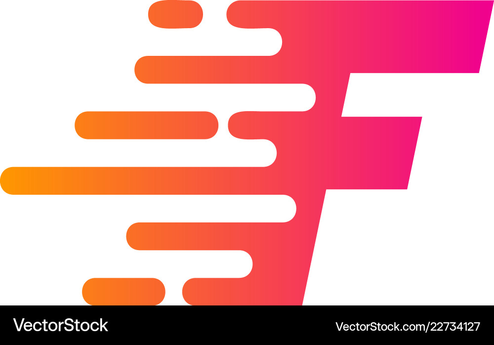 Fast F Logo - Modern Letter Icon Royalty Free Vector Image