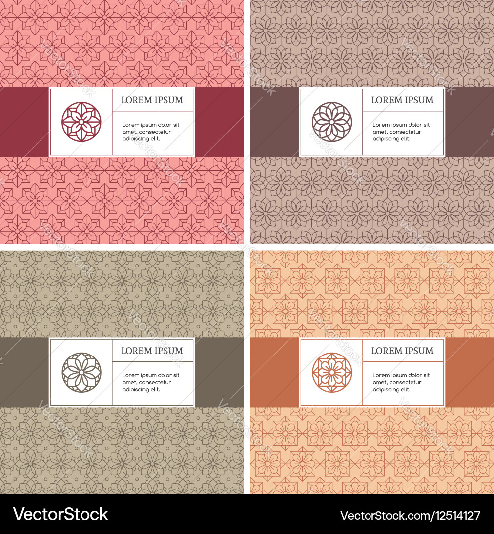 Floral Geometric Pattern Templates Vector Image