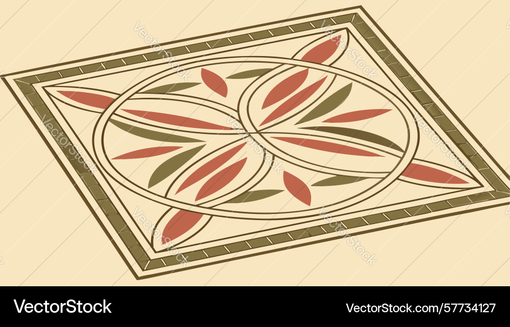 Geometric floor tile pattern with circular design vector image