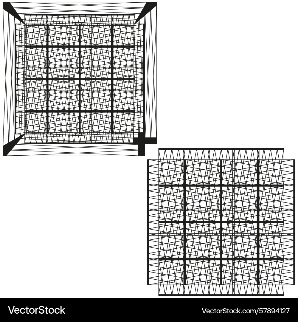 Geometric square frames abstract line patterns Geometric square frames abstract line patterns vector image