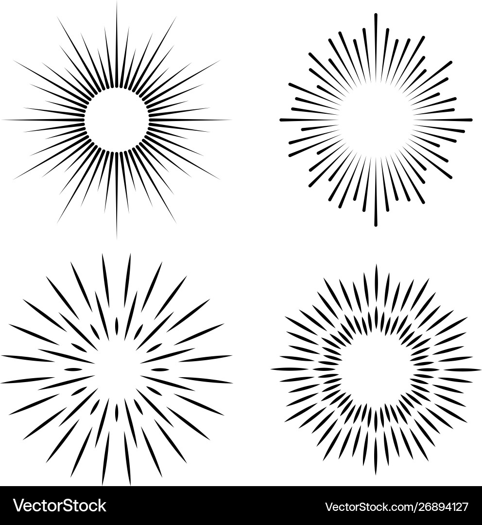 Golden Ray Burst Sun Set vector image