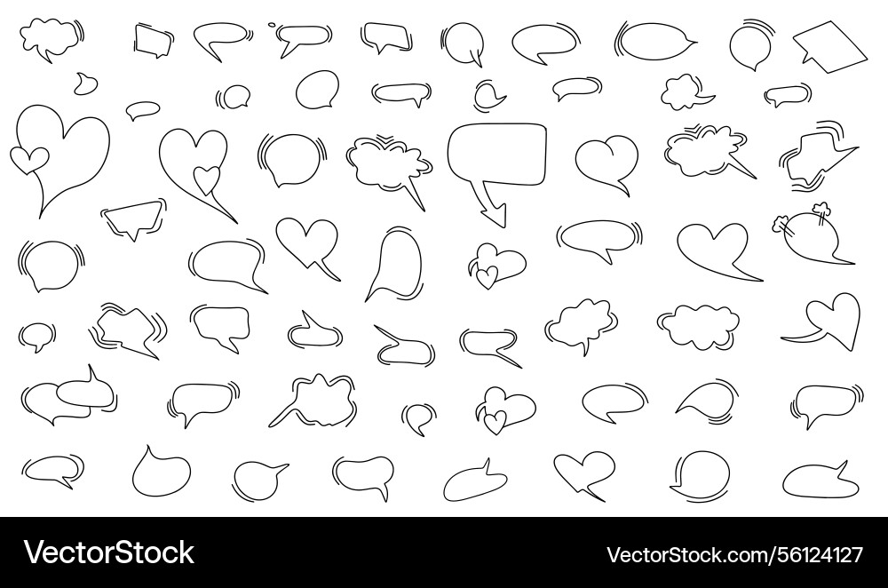 Huge set of dialog boxes hand drawn variants Huge set of dialog boxes hand drawn variants vector image