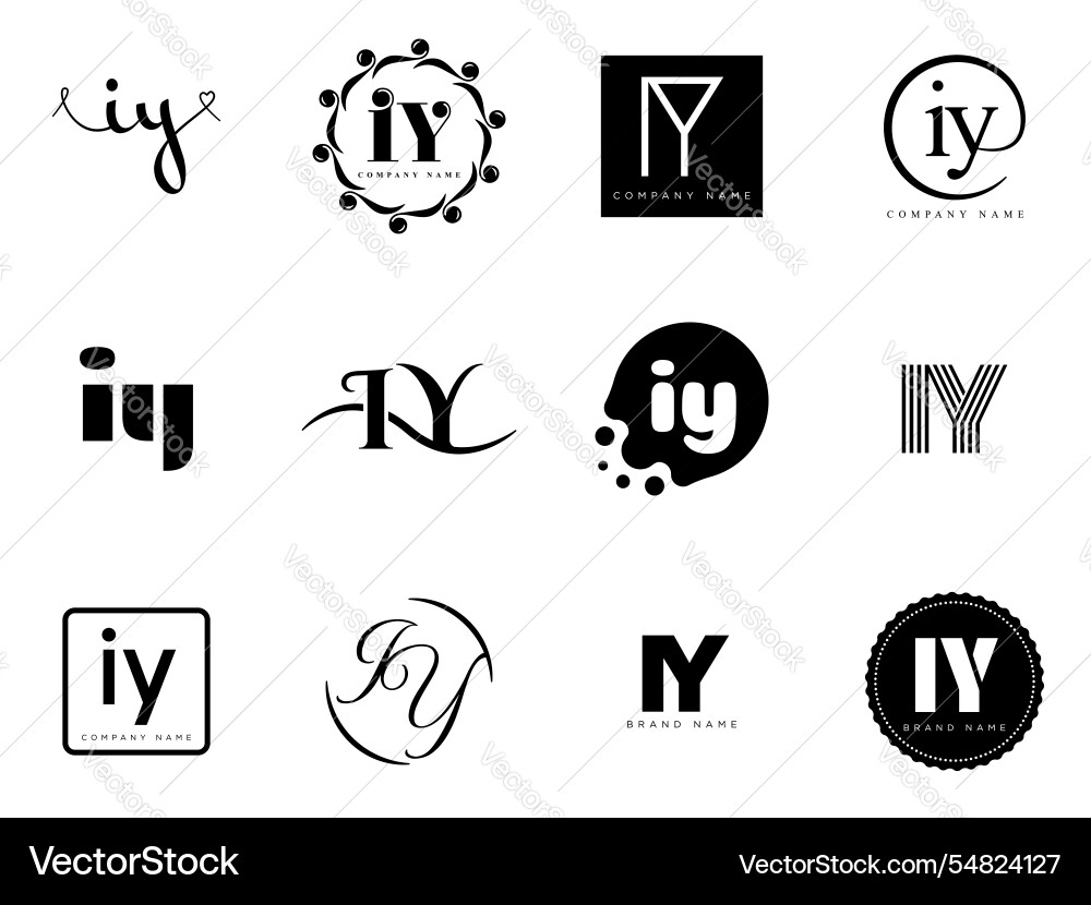Iy logo company template letter i and y logotype Vector Image