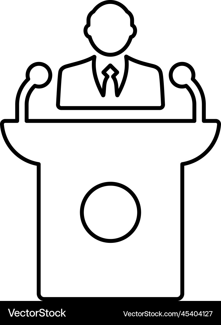 Lecture man line icon outline vector image