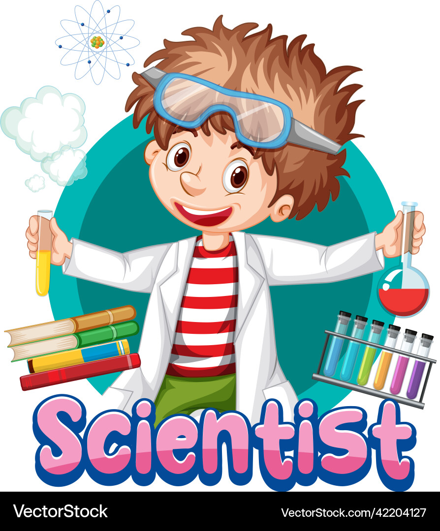 Scientist doing science experiment in the lab vector image