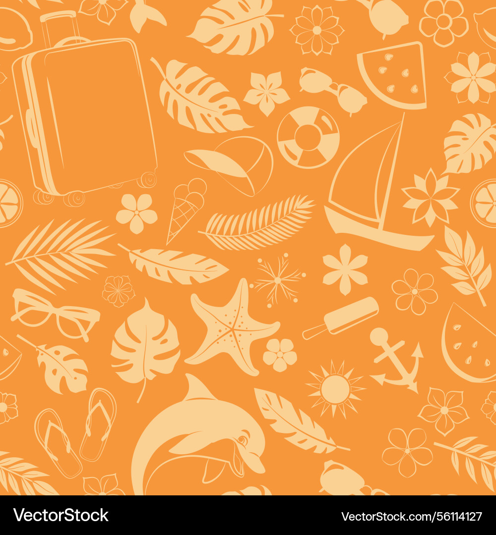 Seamless pattern with tropical elements in soft Vector Image