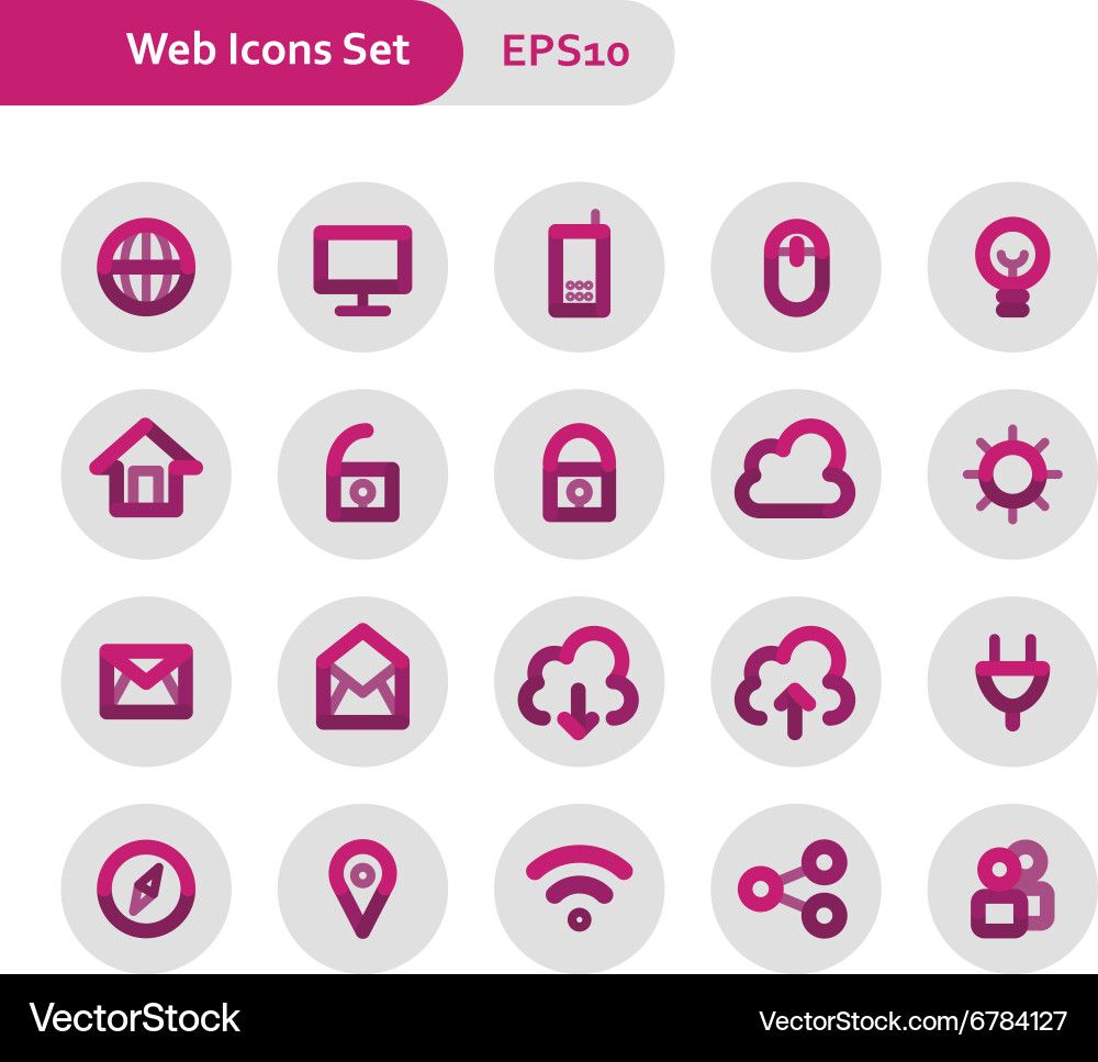 Web icons set vector image