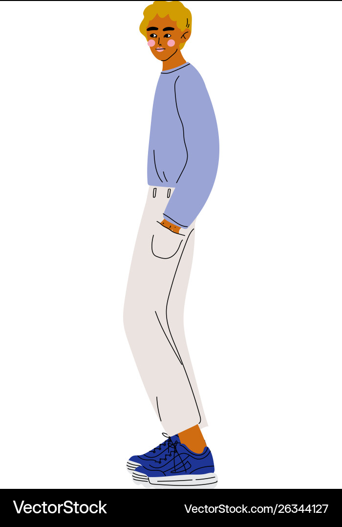 Young blond handsome man in casual clothes Young blond handsome man in casual clothes vector image