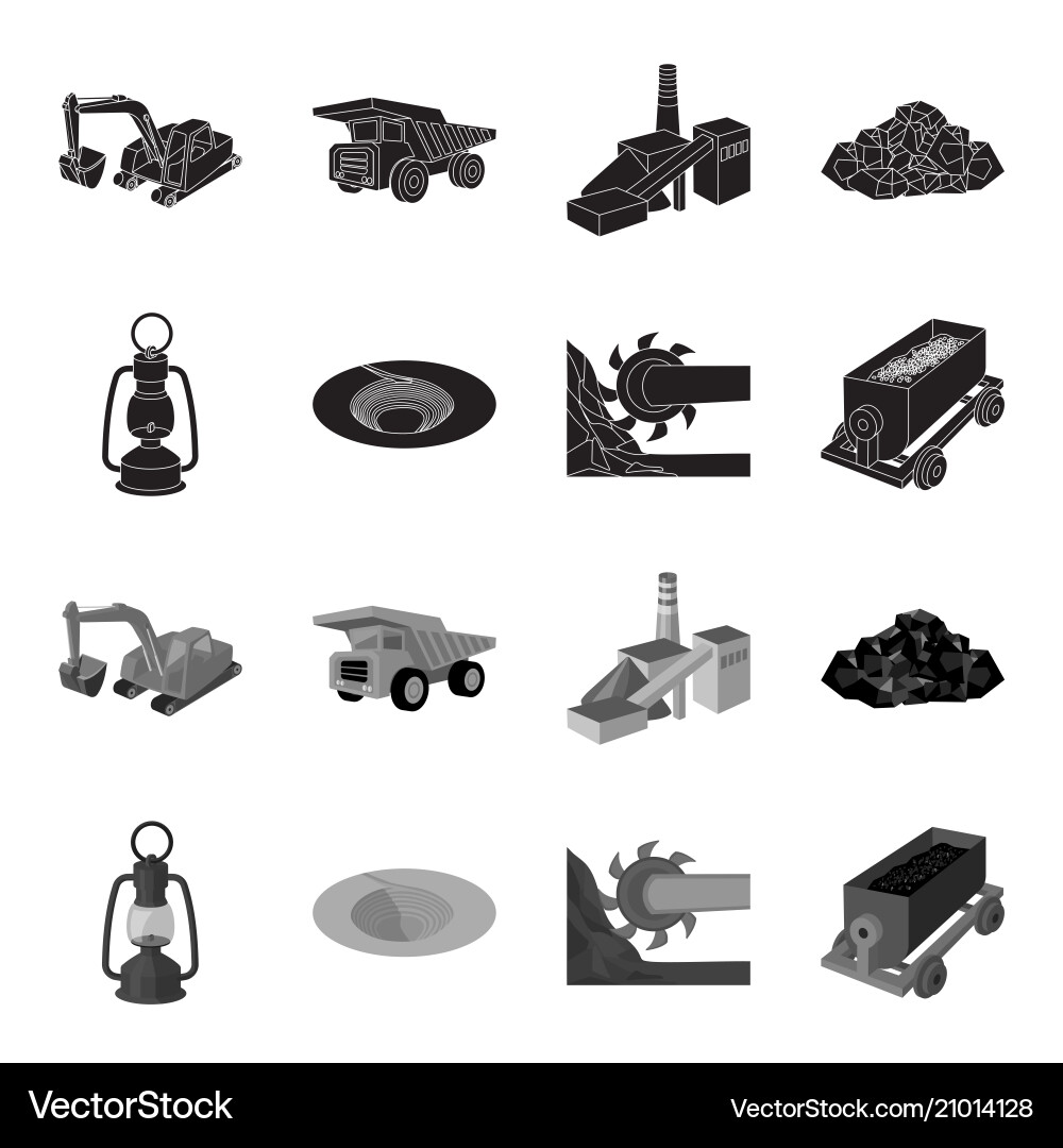 A miner lamp funnel mining combine vector image