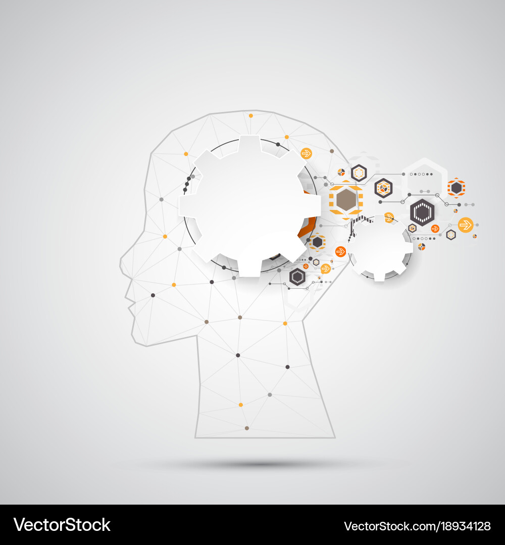AI Brain Network Concept Vector Image
