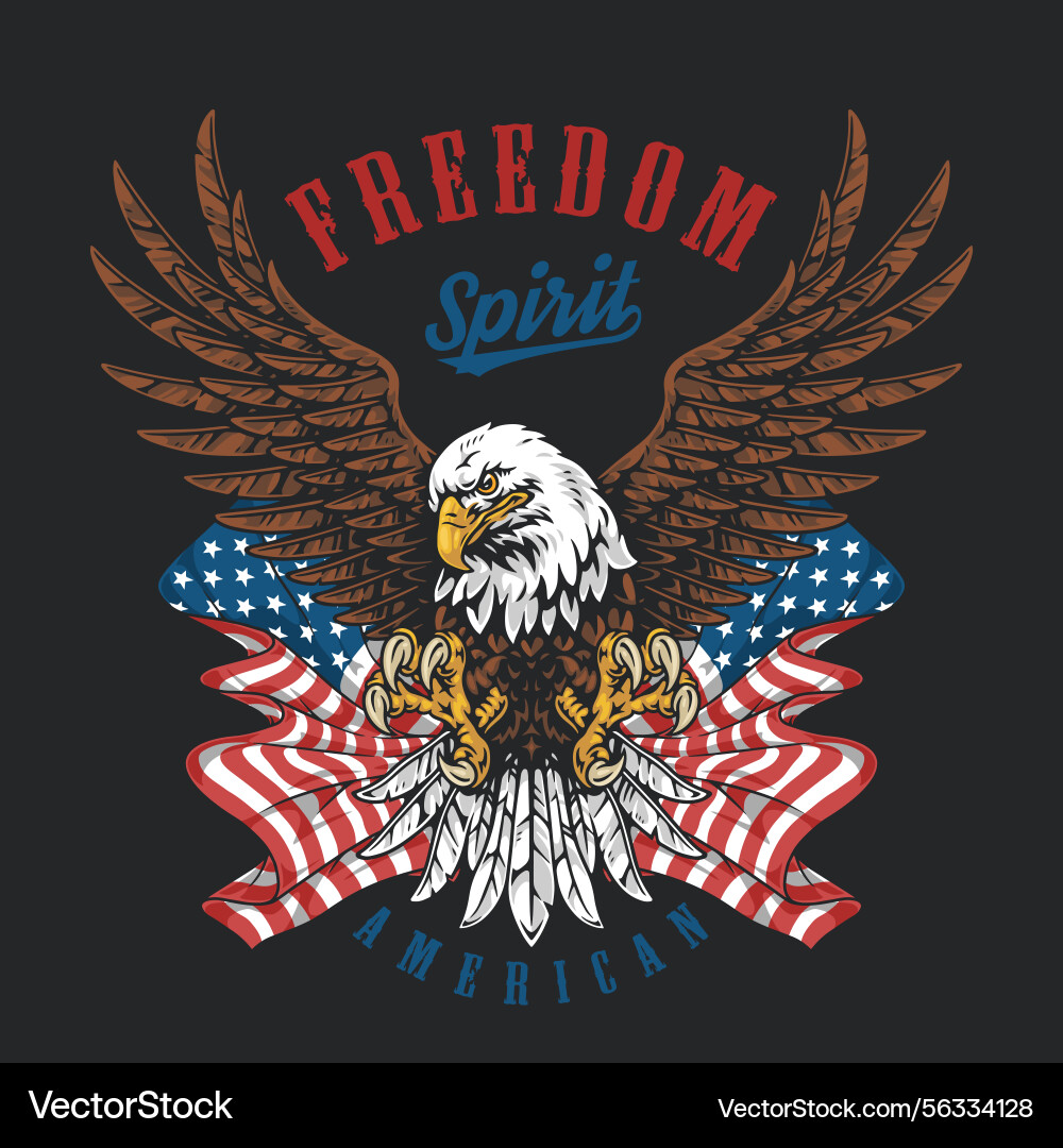 American Eagle Freedom Emblem Vector Image