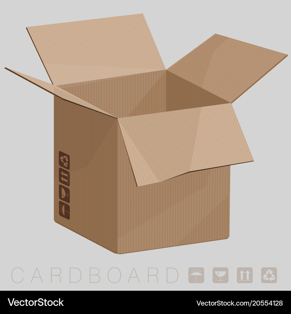 Brown Cardboard Box Royalty Free Vector Image - VectorStock