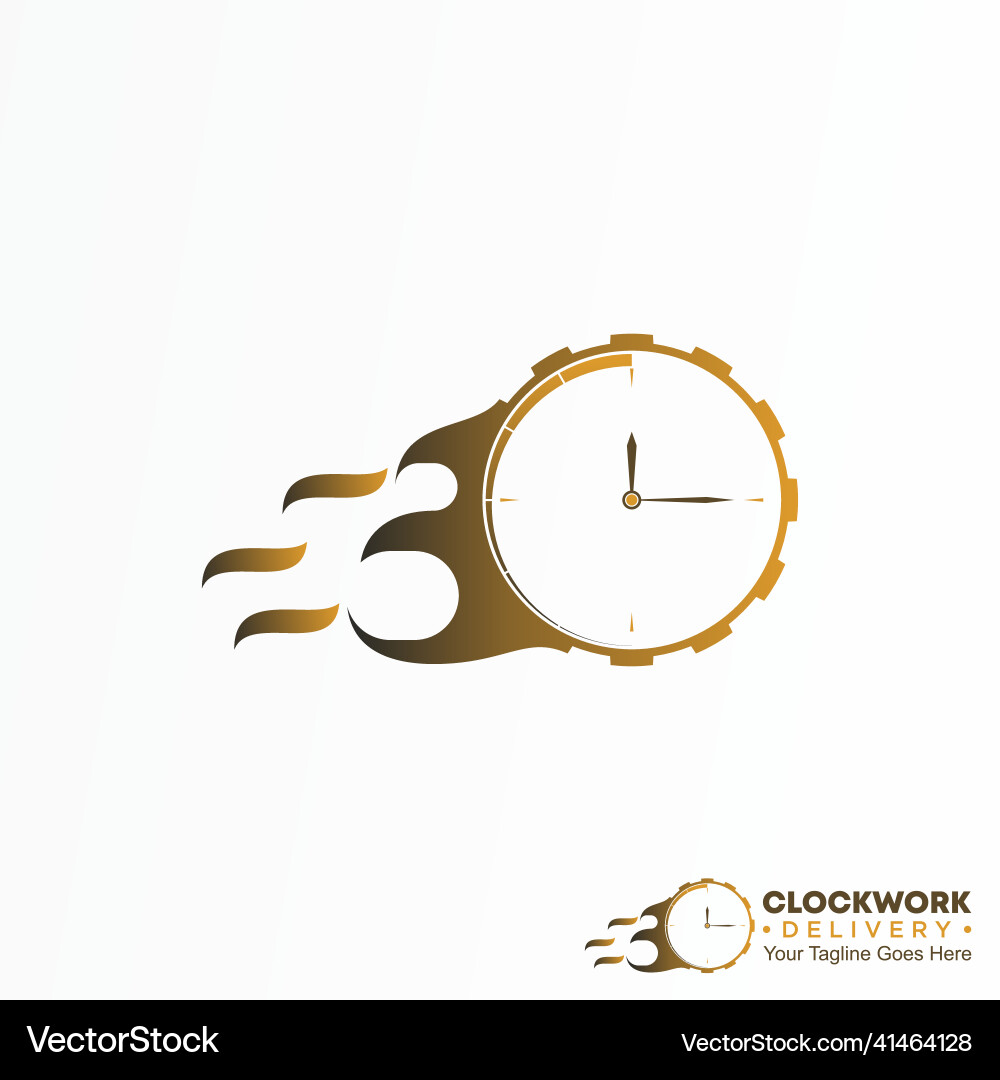 Design combination of clock gear and speed Vector Image