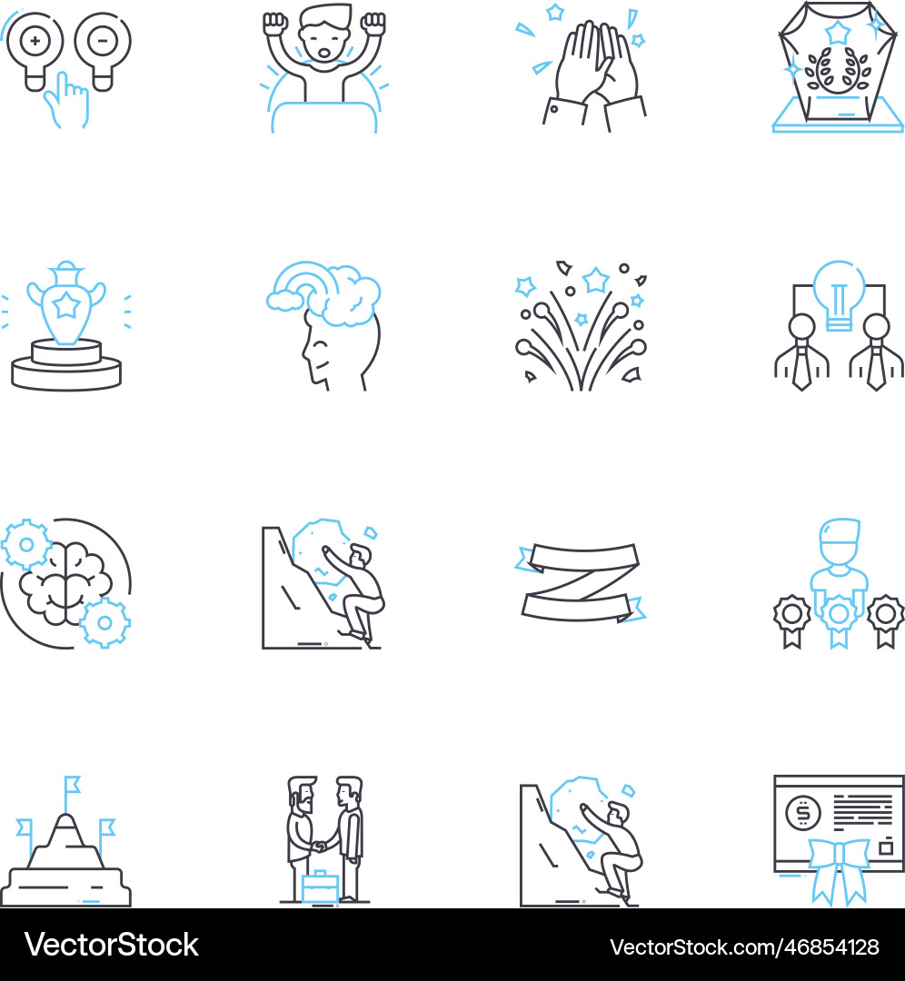 Design phase linear icons set ideation vector image