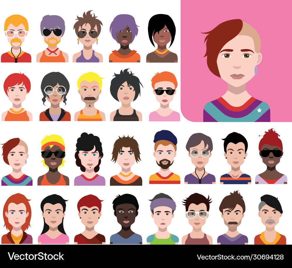 Diverse Menschen avatars vektorbild