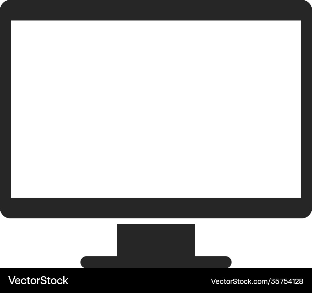 Empty Computer Screen Vector Image