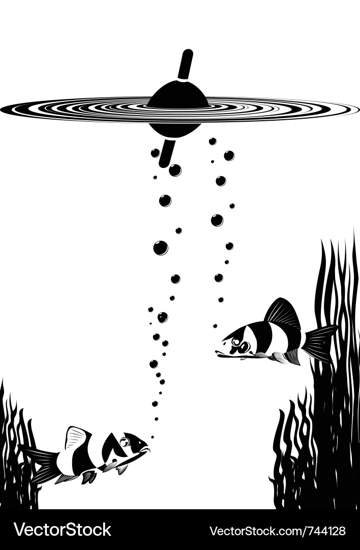 Fish and float vector image