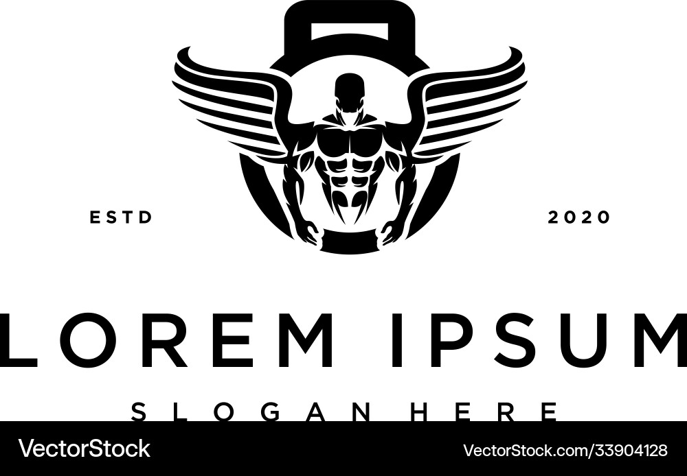 Fitness-Man Logo Design Konzept Fitness-Man Logo Design Konzept vektorbild