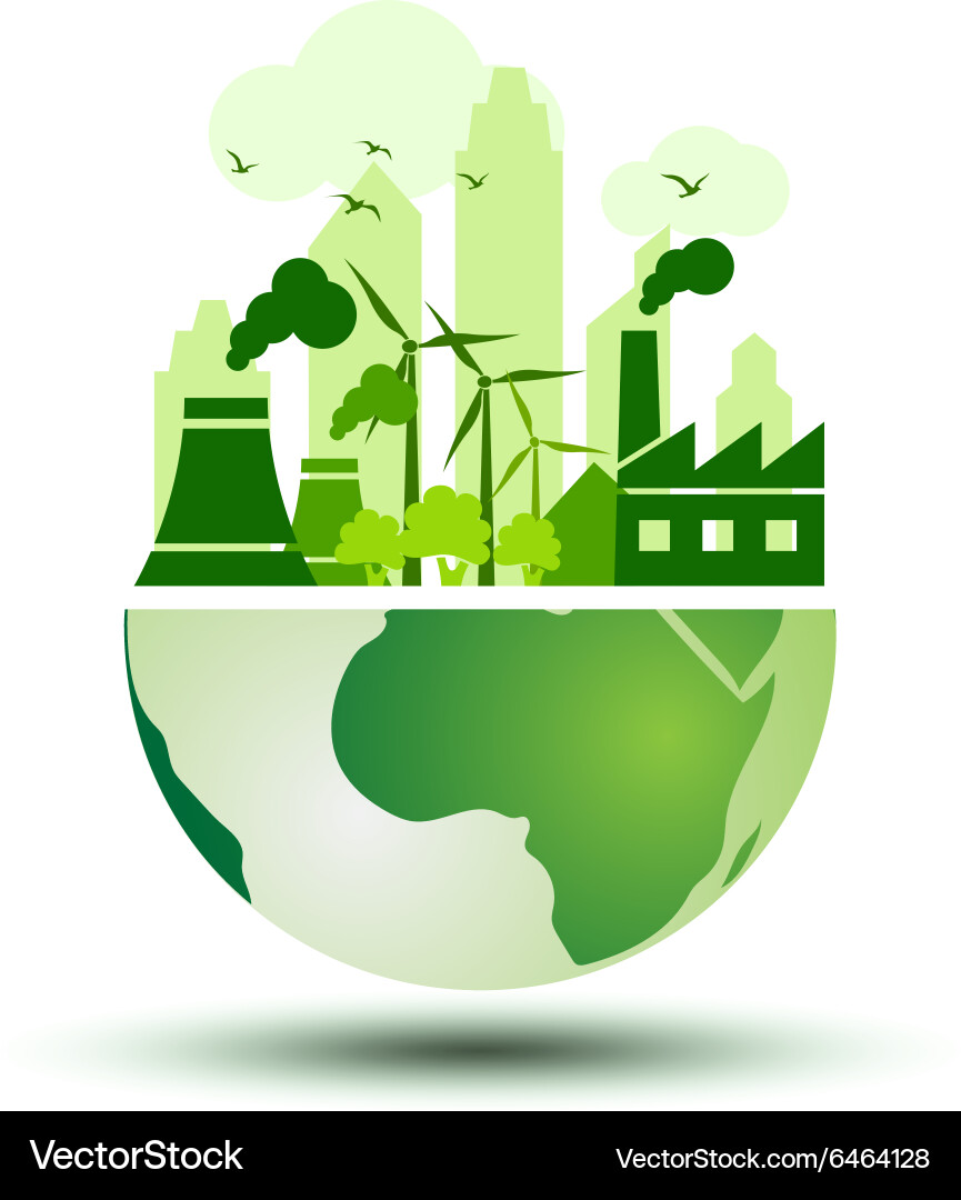 Green city Royalty Free Vector Image - VectorStock