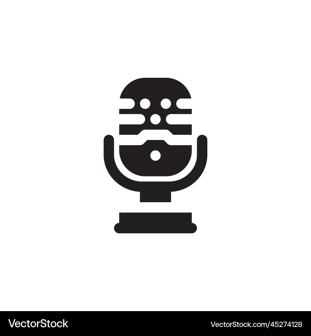 Microphone icon computer component solid vector image