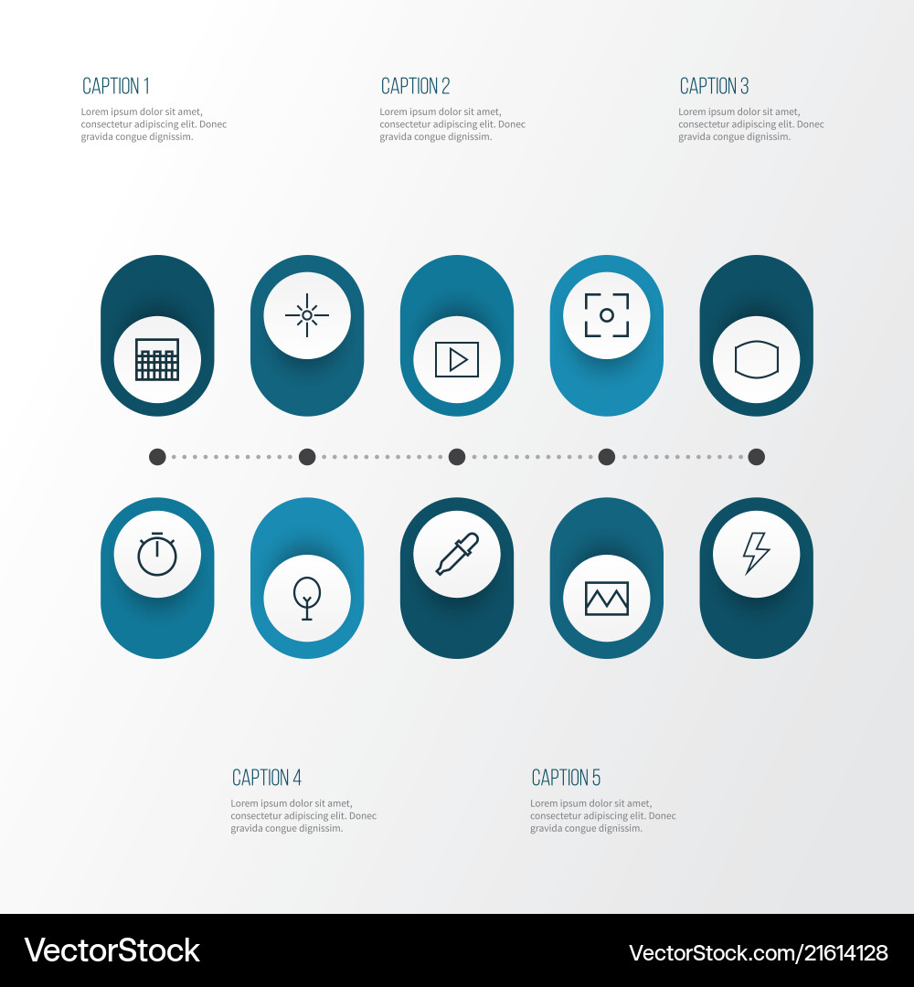 Picture icons line style set with sparkle tree Picture icons line style set with sparkle tree vector image
