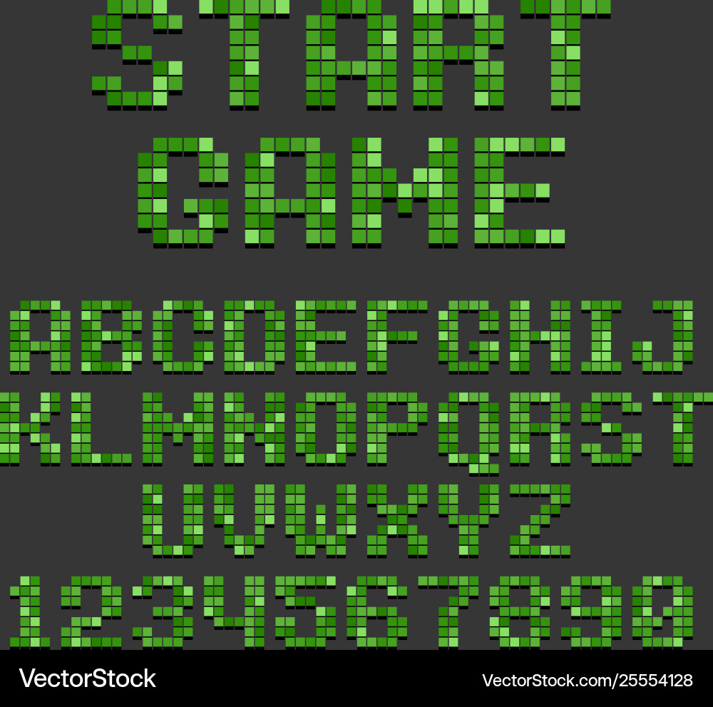 Pixel Font - Retro Game Style vector image