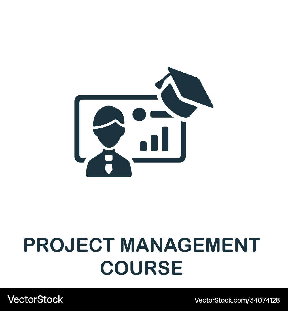 Project management course icon simple element vector image