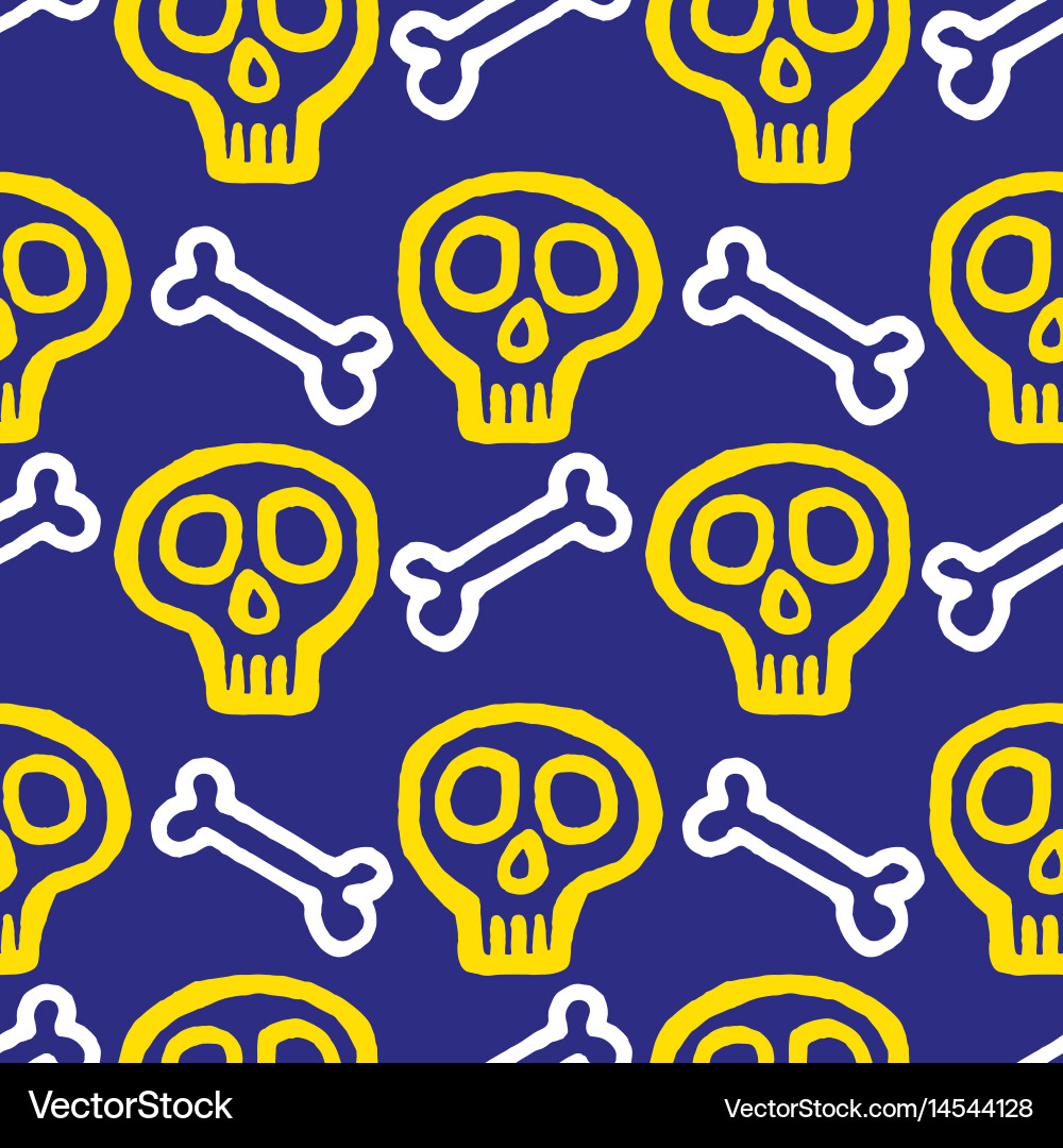 Skull with Crossbones Pattern Vector Image