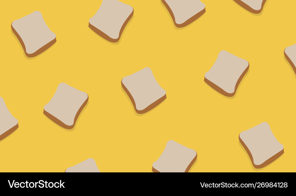 Slice bread pattern on yellow background Slice bread pattern on yellow background vector image