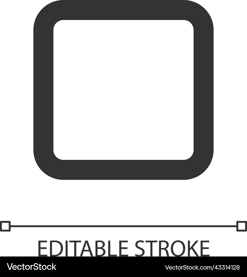 Stop button pixel perfect linear ui icon Stop button pixel perfect linear ui icon vector image