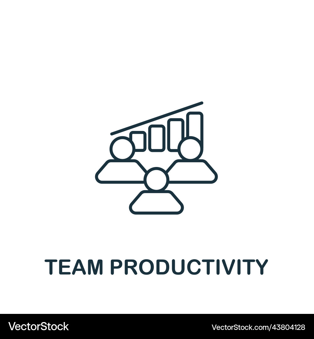 Team productivity icon line simple Team productivity icon line simple vector image