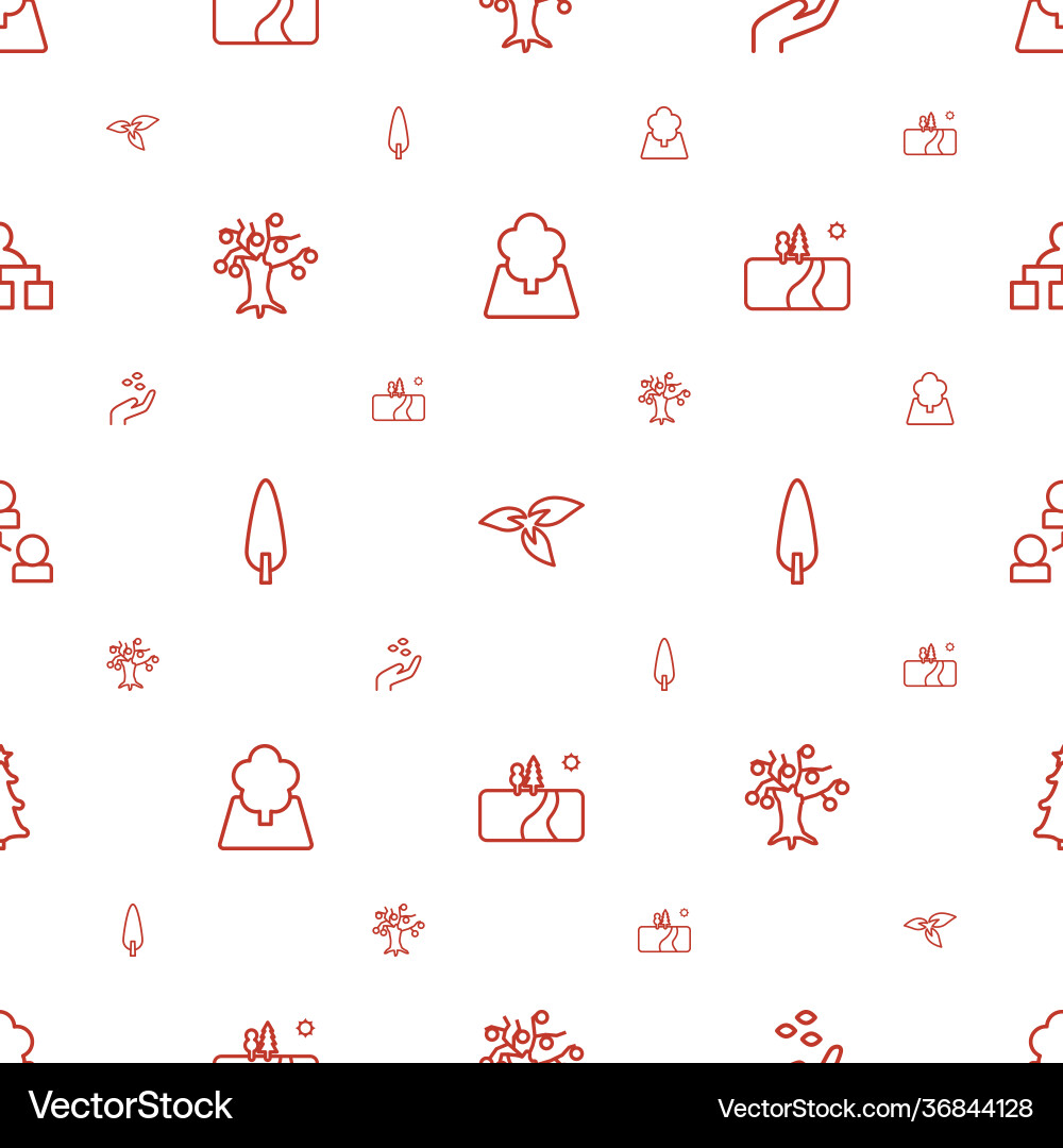 Tree icons pattern seamless white background vector image