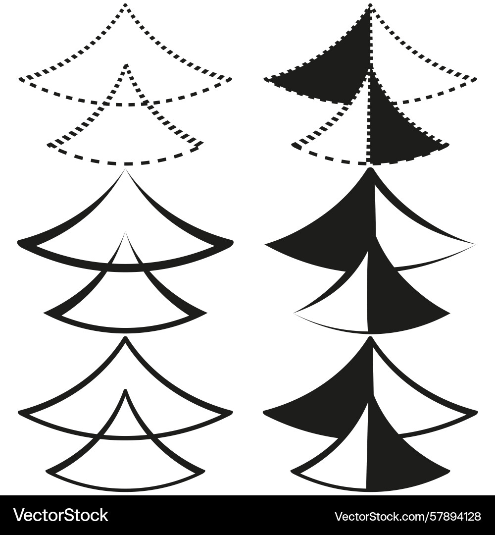 Tree like shapes abstract pine forms geometric Vector Image