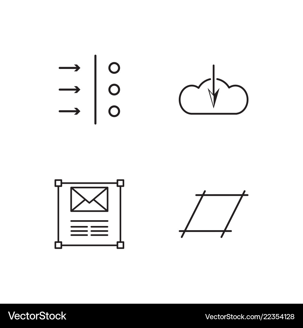 Web simple outlined icons set vector image
