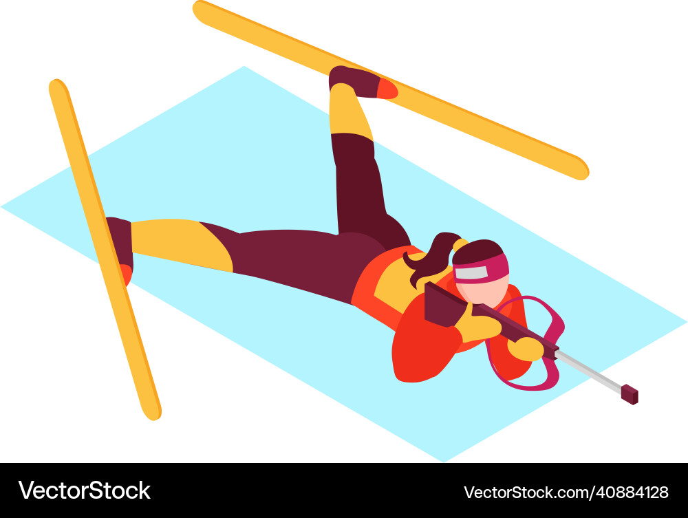 Weibliche biathlonistische Schießkomposition Weibliche biathlonistische Schießkomposition vektorbild