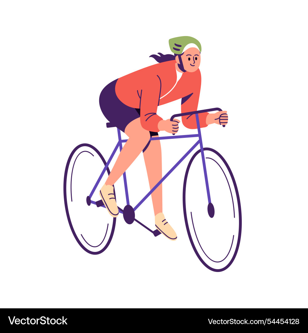 Woman riding bicycle cycling racing female Woman riding bicycle cycling racing female vector image