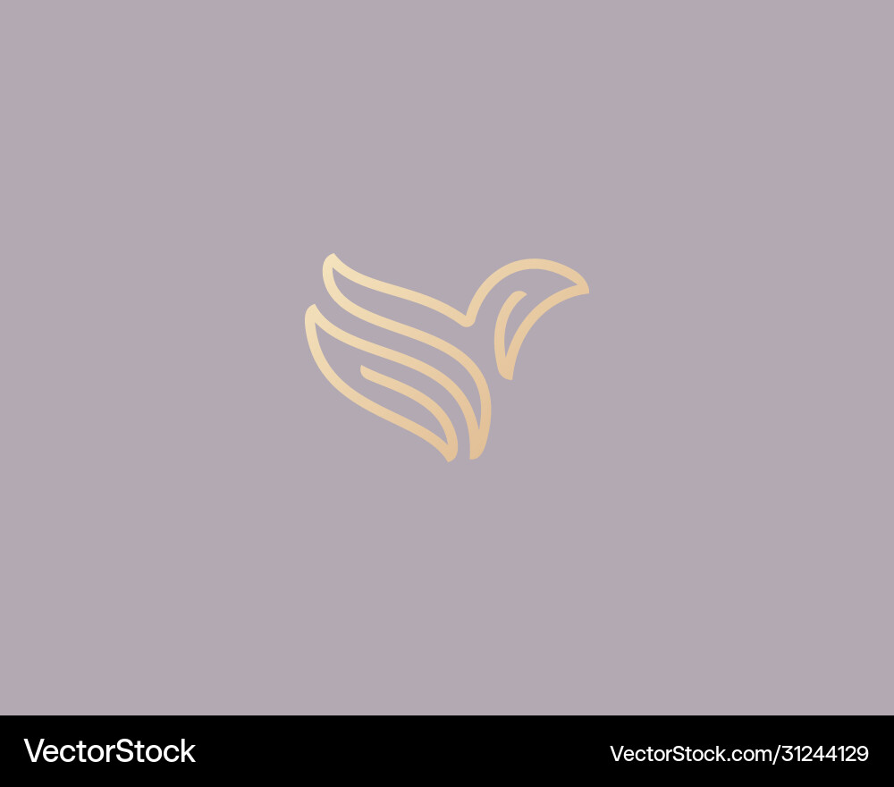Abstract bird logo design premium linear dove Abstract bird logo design premium linear dove vector image