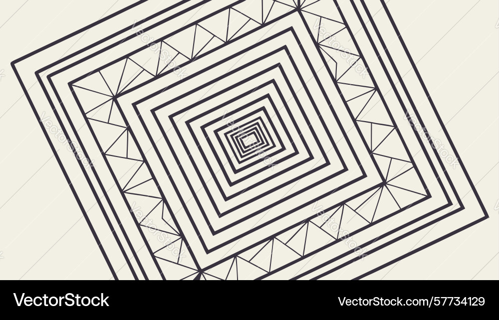 Abstract square tunnel pattern creating vector image