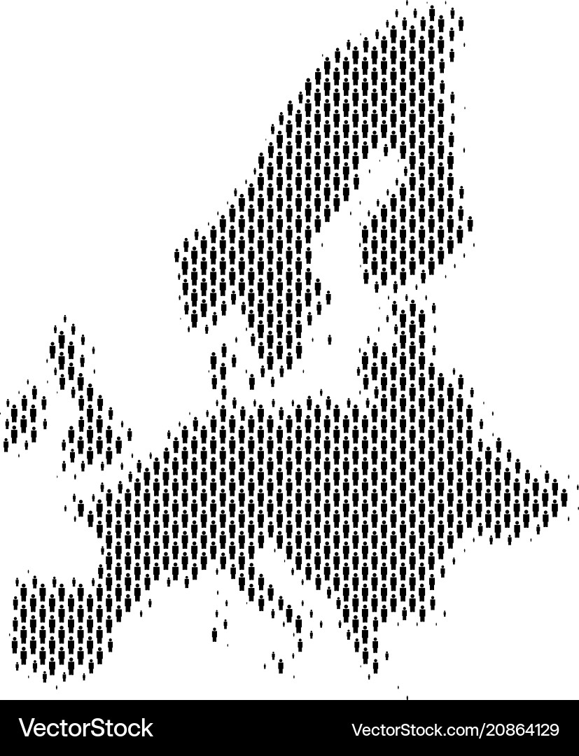 Europäische Unionskarte Bevölkerungsdemografie Europäische Unionskarte Bevölkerungsdemografie vektorbild