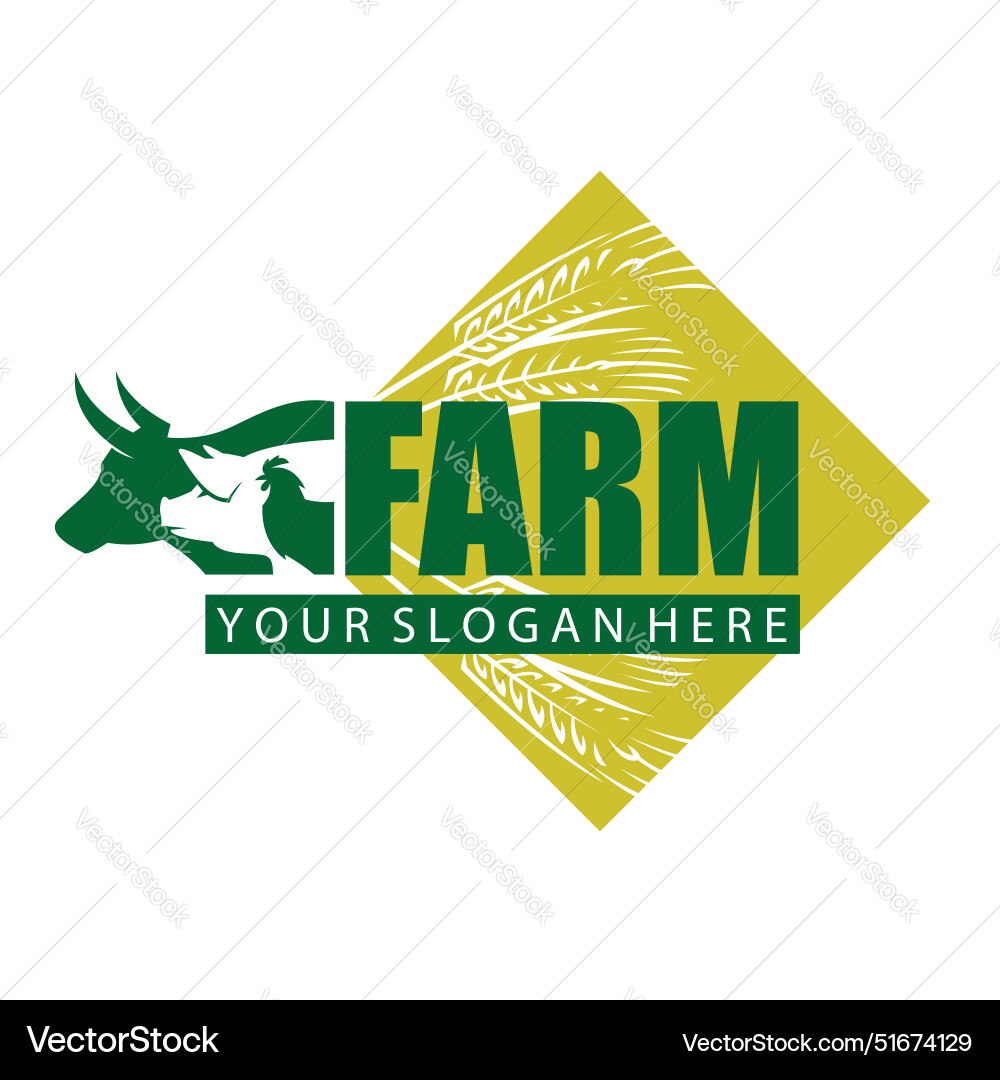 Farm animals label Royalty Free Vector Image - VectorStock