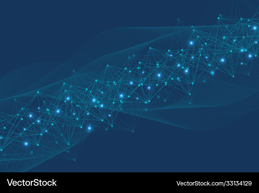 Geometric abstract background with connected line vector image