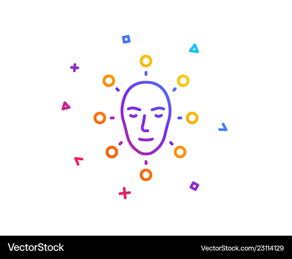 Gesicht biometrische Linie Icon Gesichtserkennung Zeichen Gesicht biometrische Linie Icon Gesichtserkennung Zeichen vektorbild