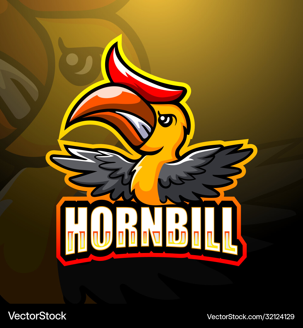Hornbill Mascot Logo Vector Image
