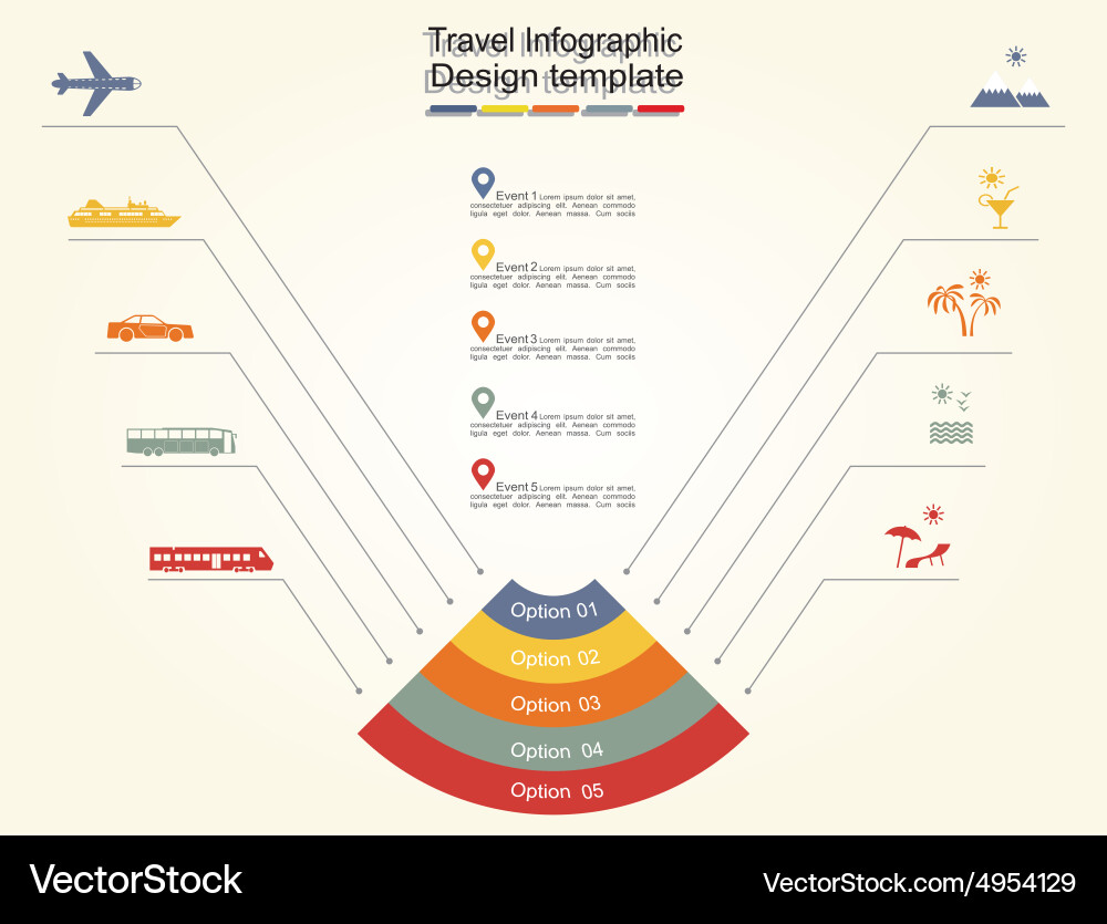 Infographic report template with lines and icons vector image
