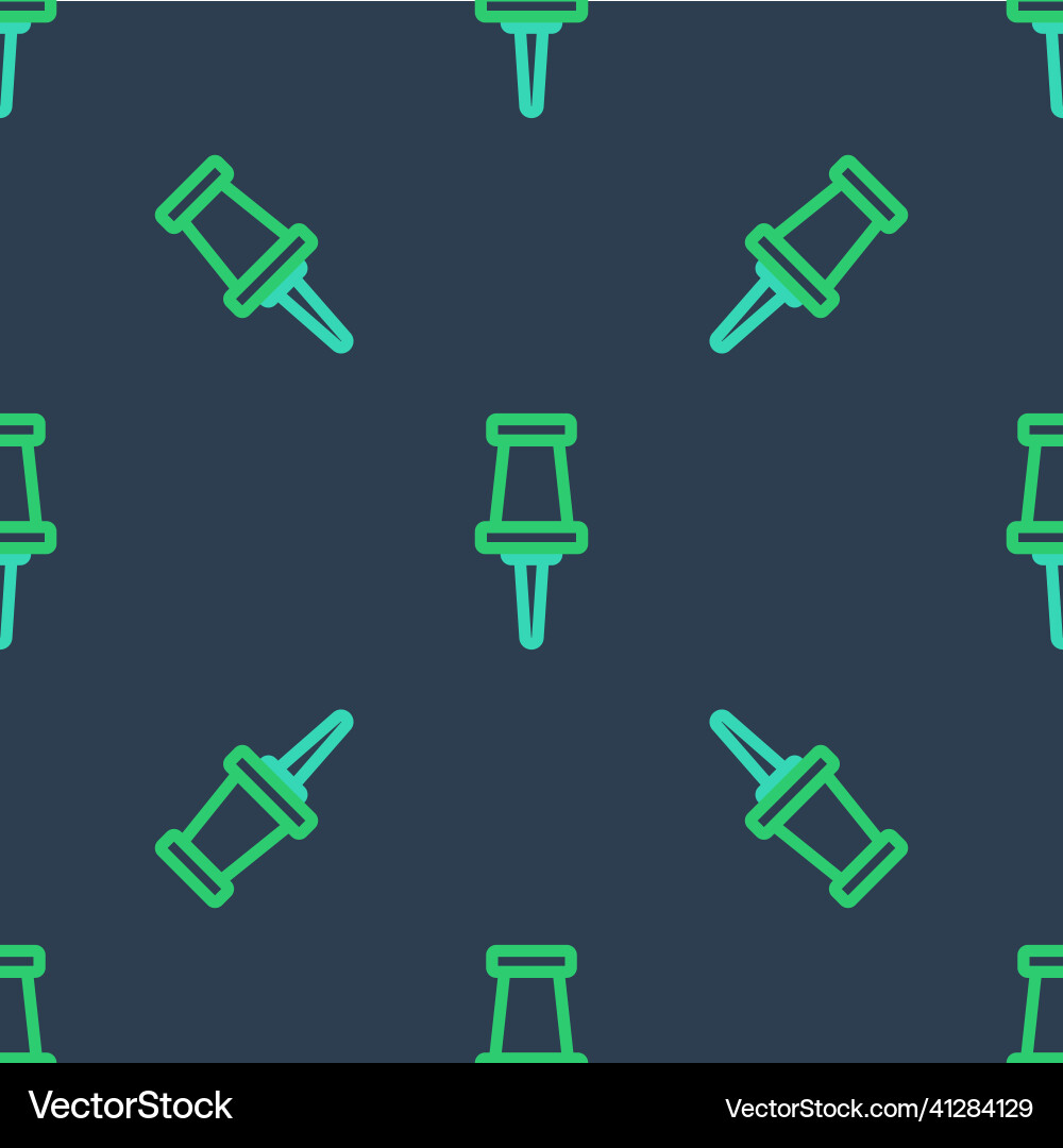Line push pin icon isolated seamless pattern Line push pin icon isolated seamless pattern vector image