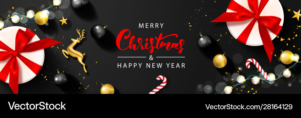 Merry christmas and happy new year banner holiday Merry christmas and happy new year banner holiday vector image