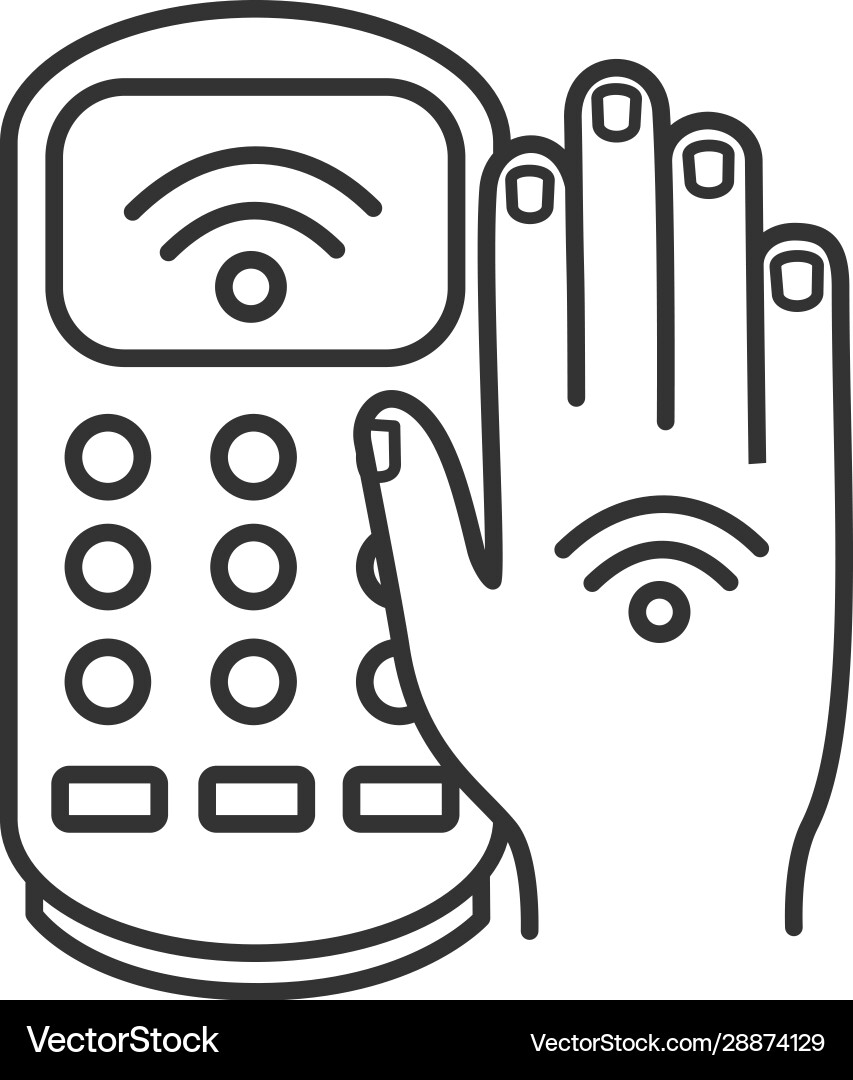 Nfc payment terminal linear icon Nfc payment terminal linear icon vector image