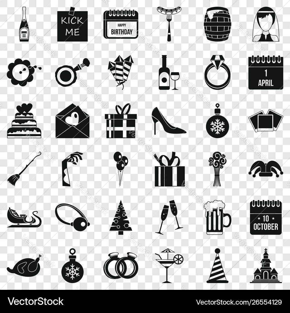 October icons set simple style Vector Image